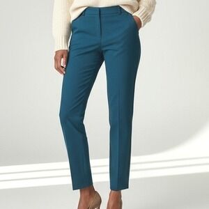 NY New York Company Women's Blue Ankle Pants Size 6 Cotton Blend Office Career